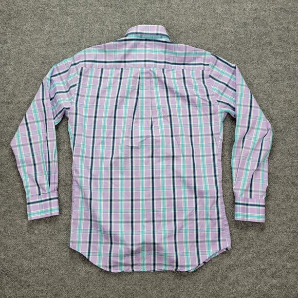 Peter Millar Shirt Mens Medium Purple Plaid Button Down Long Sleeve Preppy - Picture 8 of 8